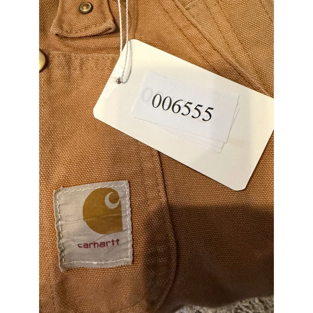 Carhartt Bib Overalls Mens 44x25* Brown Duck Bib Double‎ Knee Quilt Lined USA *